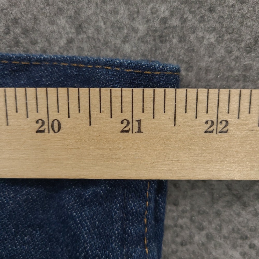 Wrangler Mens Jeans Size 42 Slim Fit Solid Blue Denim 100% Cotton  * - Picture 6 of 9